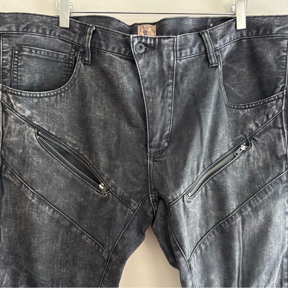 PRPS Black Relaxed Jeans with Moto-Style Design